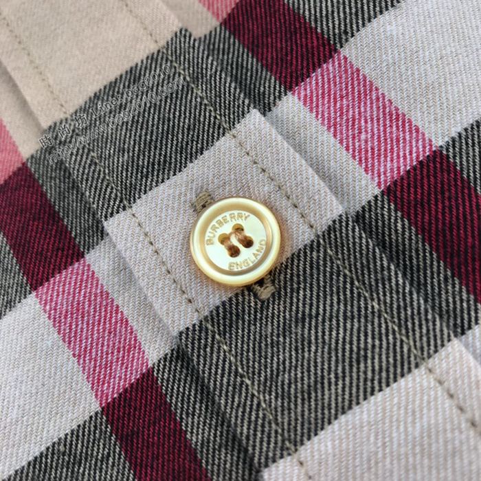 Burberry男裝 巴寶莉新款格紋棉質法蘭絨襯衫 Burberry男士格子襯衫  ydi3293